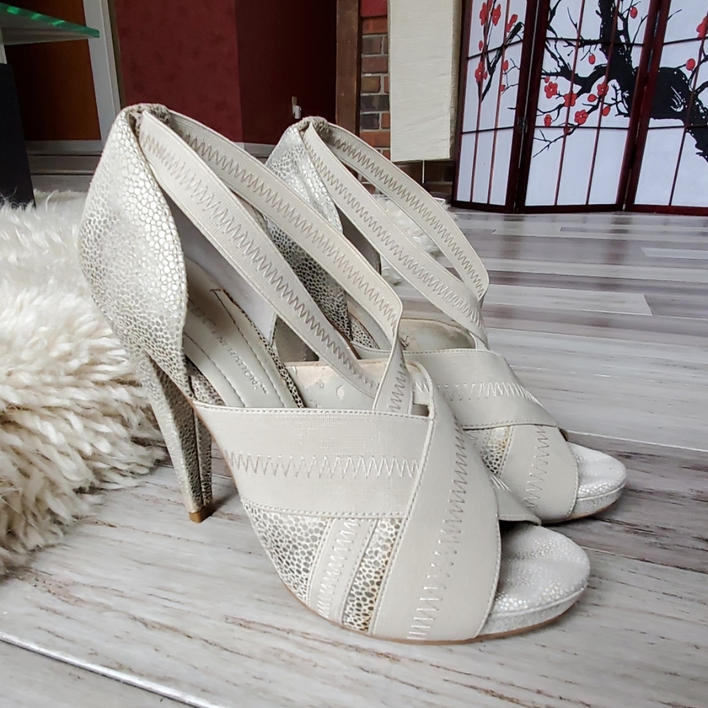 BCBGeneration Angelique Strappy Snakeskin Sandals